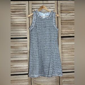Adelyn Rae Monochrome Tweed Sleeveless Mini Dress